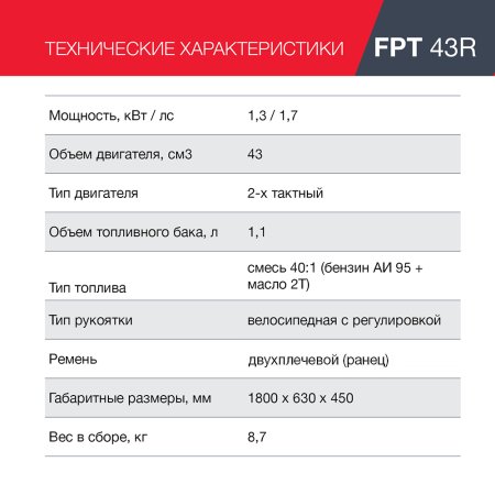 Бензиновый триммер FUBAG FPT 43R в Воронеже фото