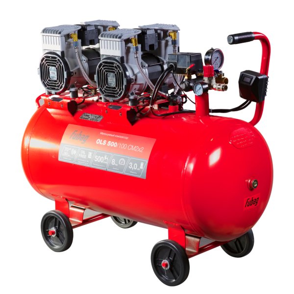 Компрессор воздушный безмасляный малошумный FUBAG OLS 500/100 CM2х2 + Набор пневмоинструмента (5 предметов) в ПОДАРОК в Воронеже фото