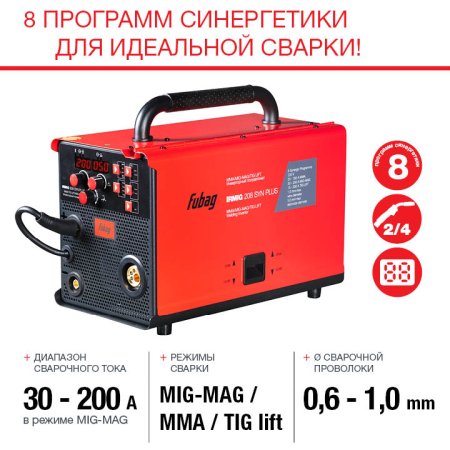 FUBAG Сварочный полуавтомат IRMIG 208 SYN PLUS c горелкой FB 250 3m в Воронеже фото