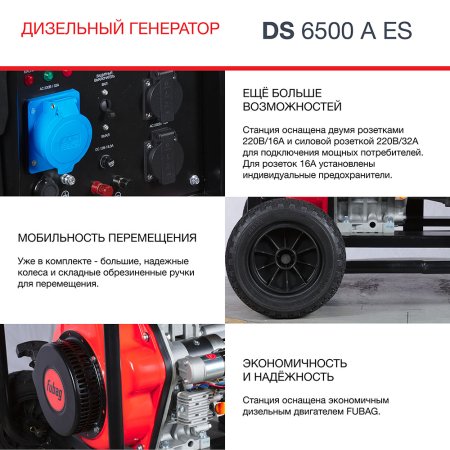 FUBAG Дизельный генератор с электростартером и коннектором автоматики DS 6500 A ES в Воронеже фото