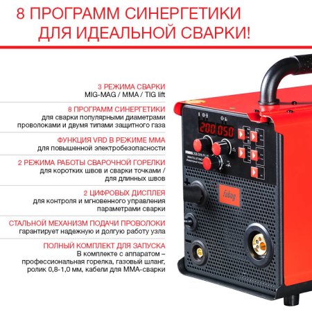 FUBAG Сварочный полуавтомат IRMIG 208 SYN PLUS c горелкой FB 250 3m в Воронеже фото