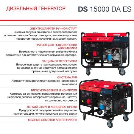 FUBAG Дизельный генератор (трехфазный) с электростартером и коннектором автоматики DS 15000 DA ES в Воронеже фото