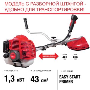 FUBAG Бензиновый триммер FPT 43R + Триммерная леска  сечение витой квадрат L 130 м * 2.4 мм в ПОДАРОК в Воронеже фото
